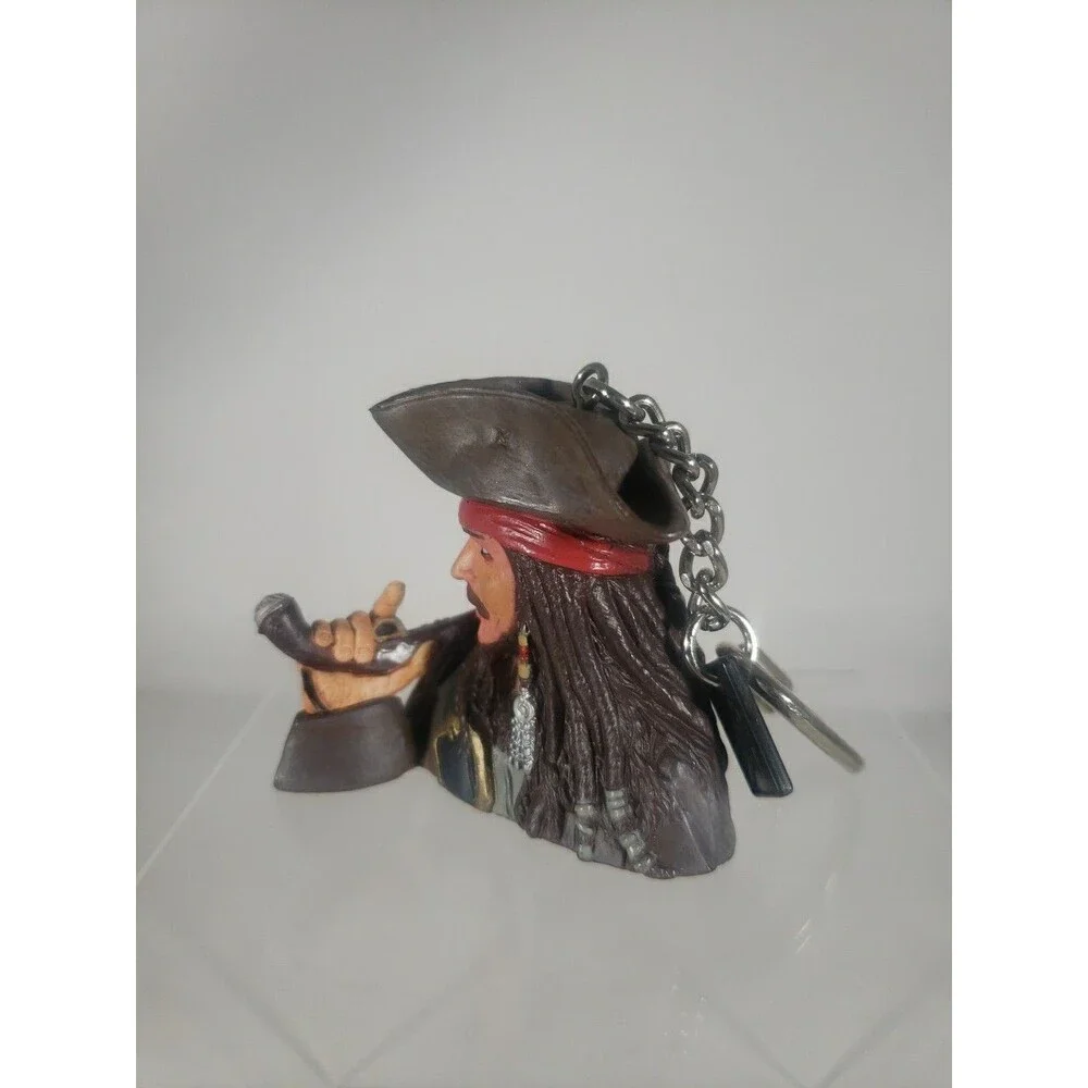 Disney Pirates of the Caribbean Captain Jack Sparrow Figural Bust Keychain 2006